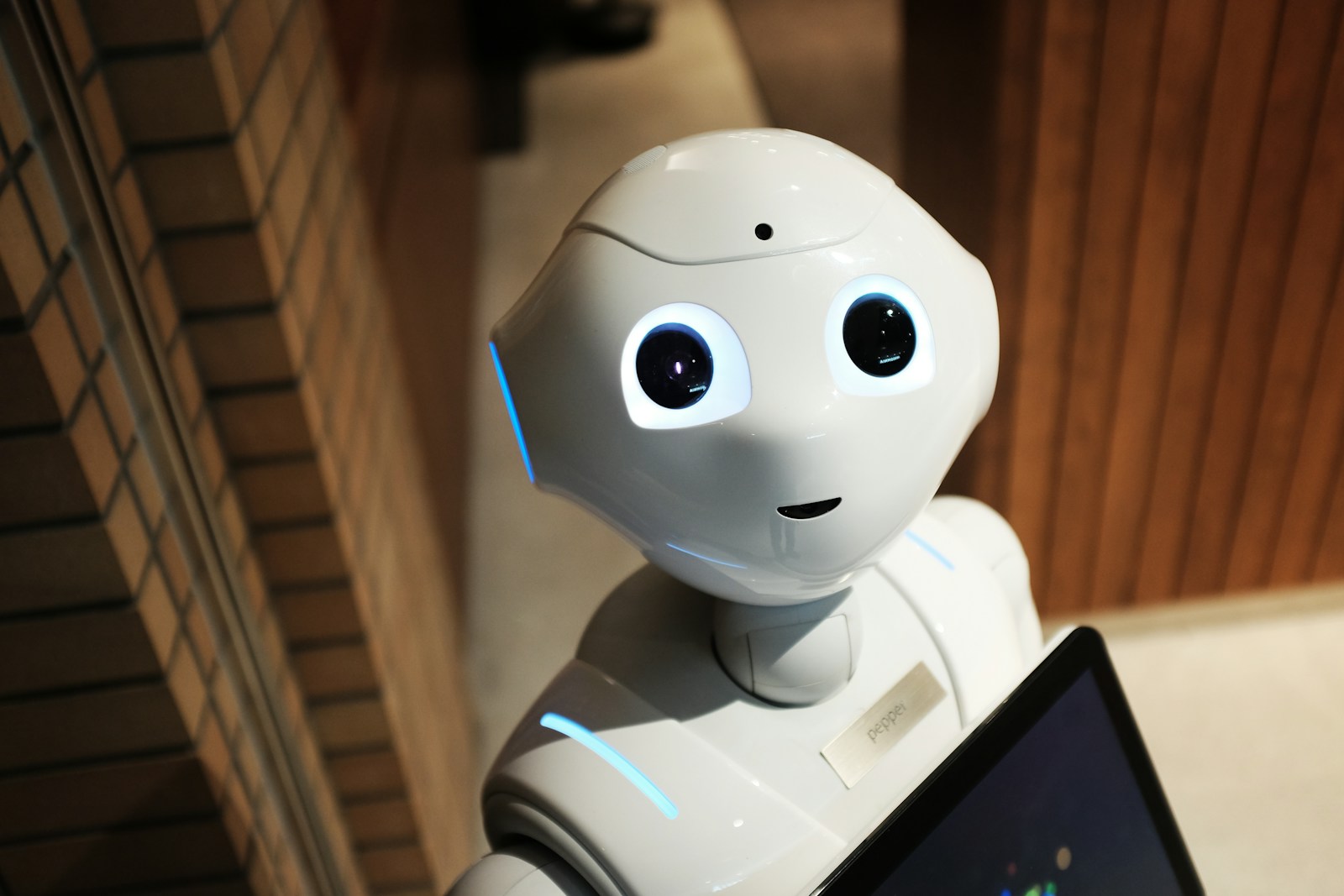 A humanoid robot illustrating intelligent technology